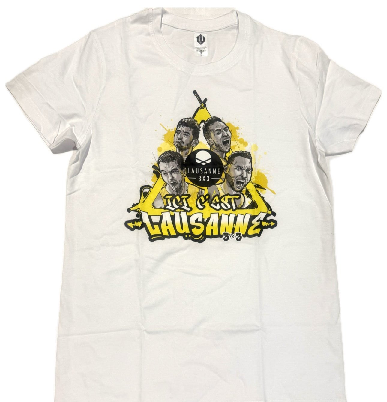 T Shirt "Ici c'est Lausanne" Blanc & Jaune