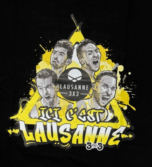 T Shirt "Ici c'est Lausanne" Noir & Jaune