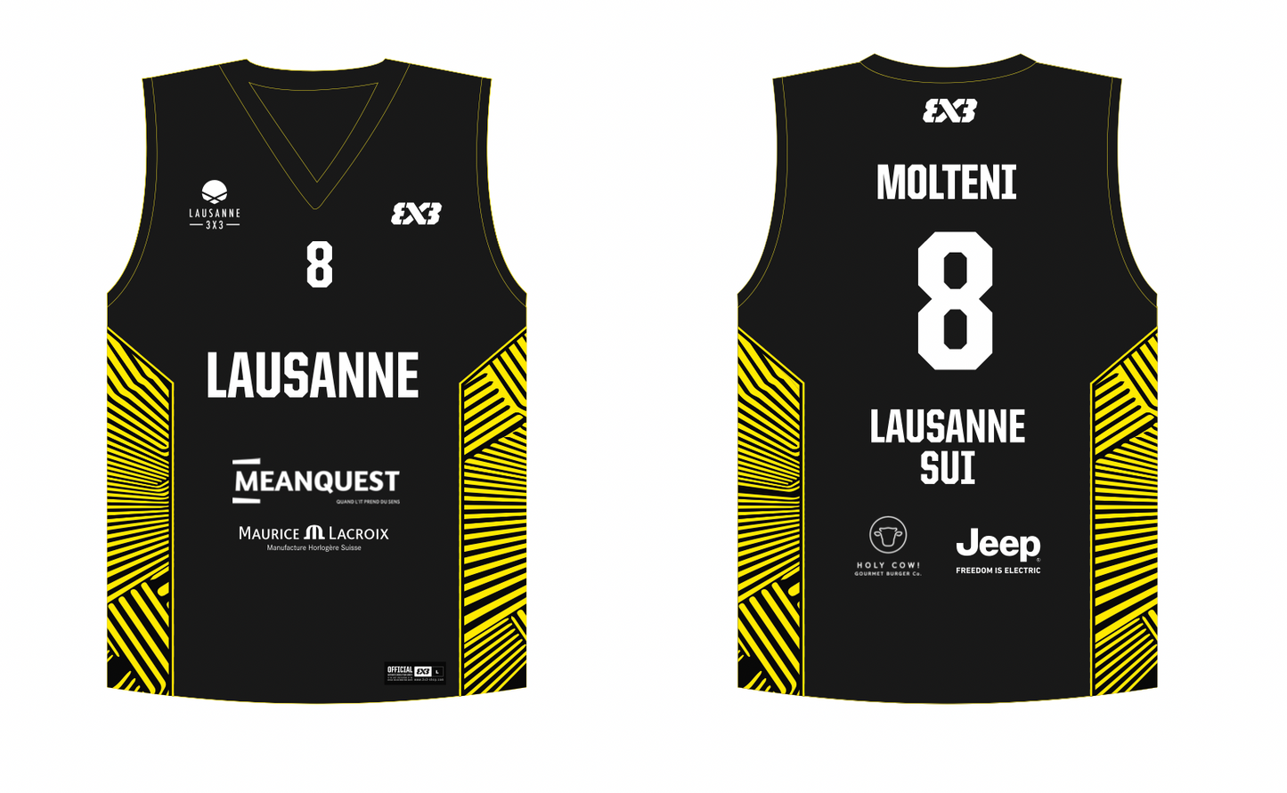 Black jersey #8 with name MOLTENI